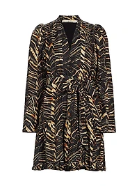 Velma Cotton-Silk Twill Wrap Minidress