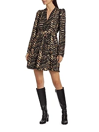 Velma Cotton-Silk Twill Wrap Minidress