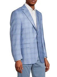 Siena Plaid Wool & Silk-Blend Two-Button Sport Coat