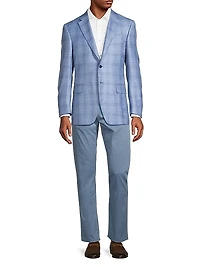 Siena Plaid Wool & Silk-Blend Two-Button Sport Coat