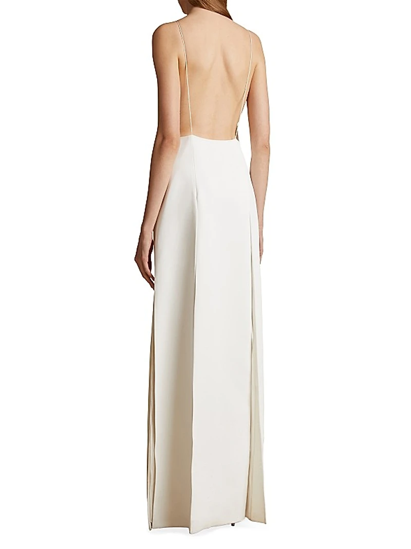 Nonya Crepe Satin Maxi Slipdress