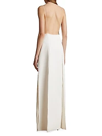 Nonya Crepe Satin Maxi Slipdress