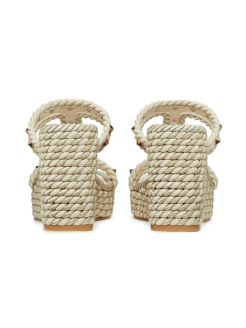 Rockstud Wedges Calfskin