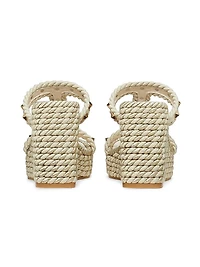 Rockstud Wedges Calfskin