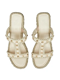 Rockstud Wedges Calfskin