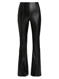 Iver Faux-Leather Boot-Cut Pants