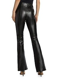 Iver Faux-Leather Boot-Cut Pants