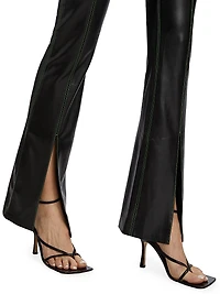 Iver Faux-Leather Boot-Cut Pants