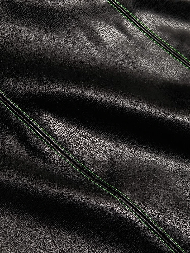 Iver Faux-Leather Boot-Cut Pants