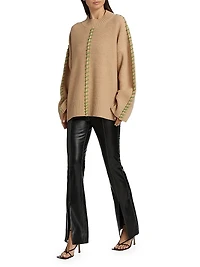 Iver Faux-Leather Boot-Cut Pants
