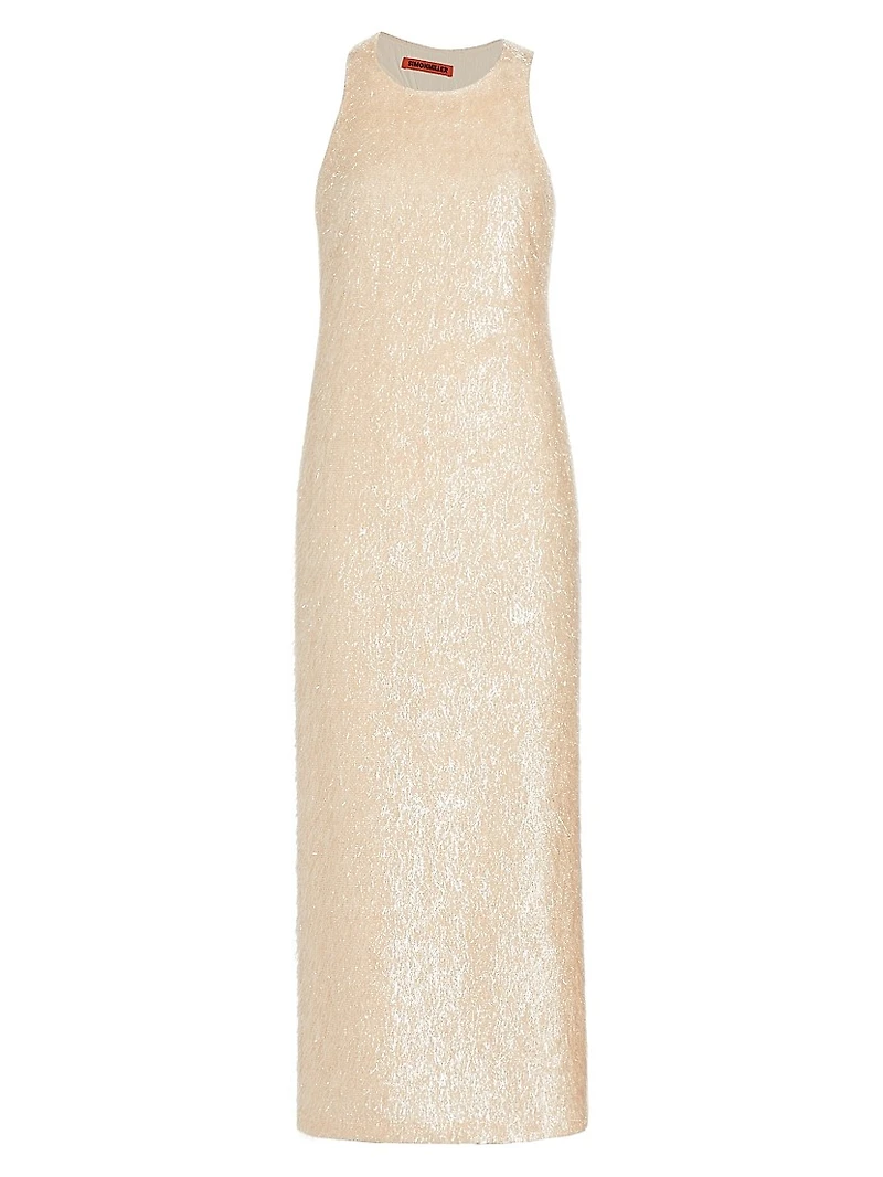 Lou Textured-Knit Sleeveless Maxi Dress
