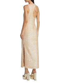 Lou Textured-Knit Sleeveless Maxi Dress