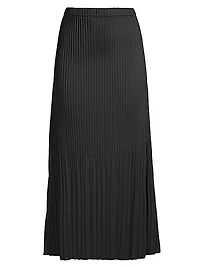 Pleated Crepe De Chine Maxi Skirt