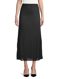 Pleated Crepe De Chine Maxi Skirt