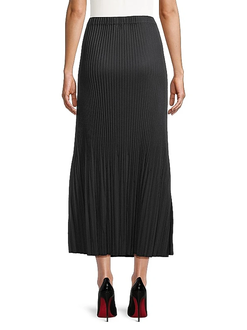 Pleated Crepe De Chine Maxi Skirt