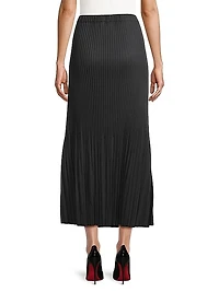 Pleated Crepe De Chine Maxi Skirt
