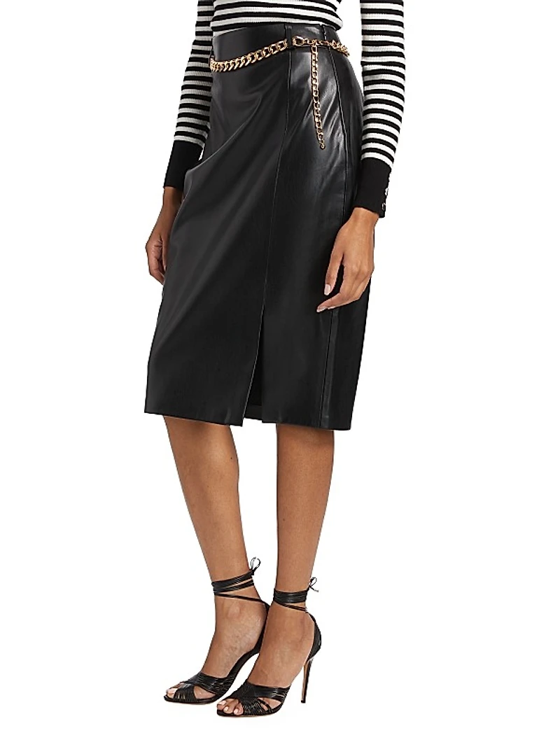 The Ashlen Faux Leather Pencil Skirt