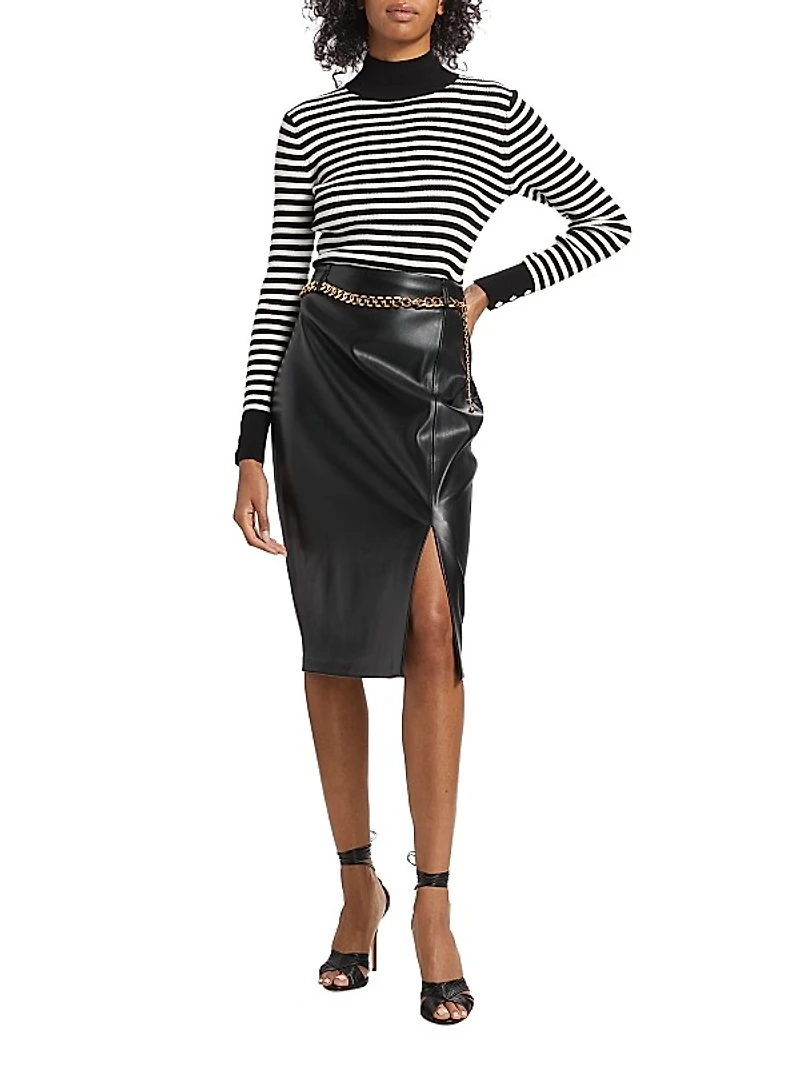 The Ashlen Faux Leather Pencil Skirt