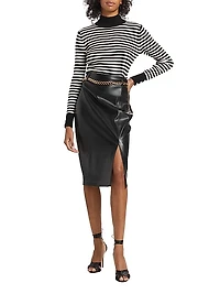 The Ashlen Faux Leather Pencil Skirt