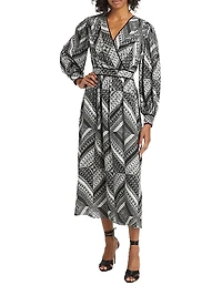 The Caelan Printed Silk Midi-Dress