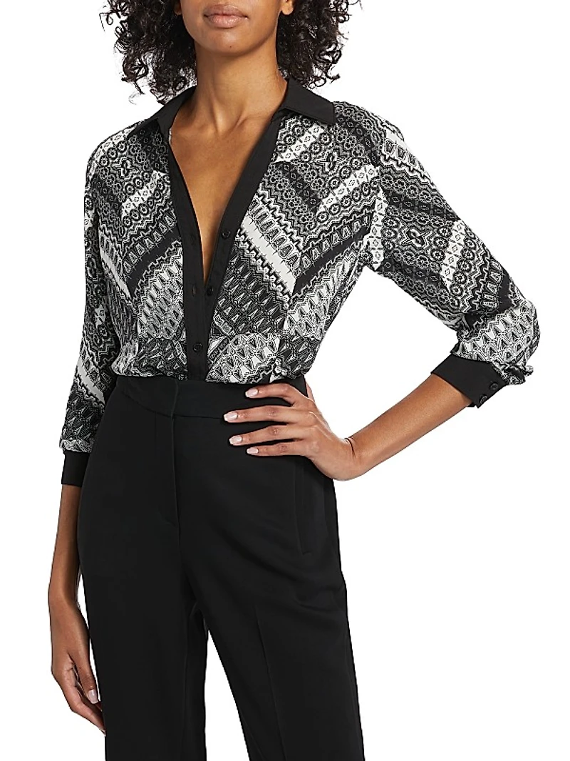 The Madeline Printed Silk Shirt