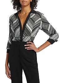 The Madeline Printed Silk Shirt