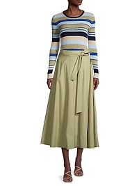 Striped Cotton Rib-Knit Sweater