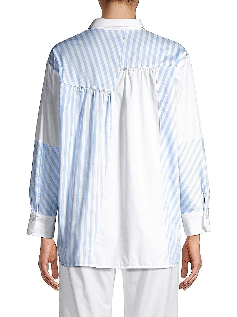 Colorblock Stripe Poplin Shirt