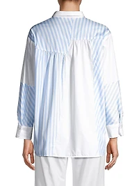 Colorblock Stripe Poplin Shirt