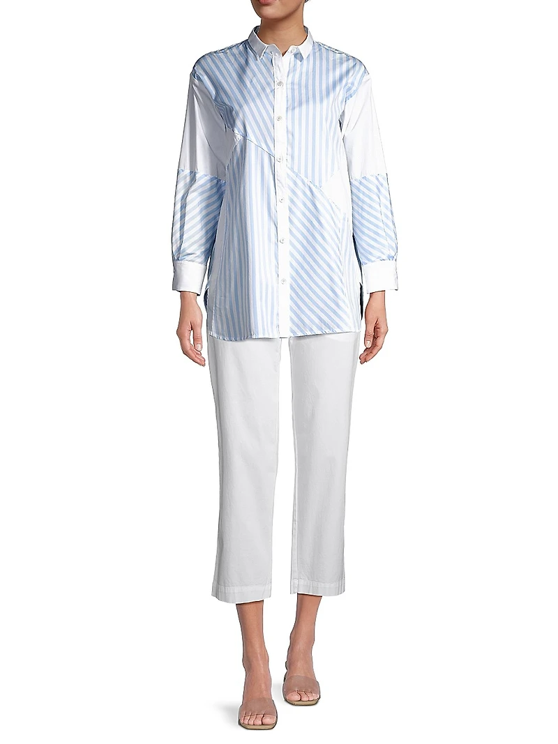 Colorblock Stripe Poplin Shirt