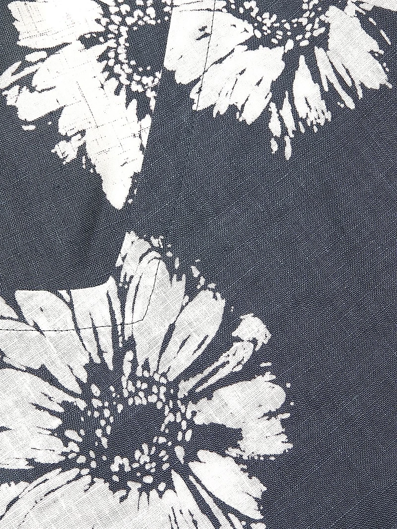 Floral V-Neck Linen Top