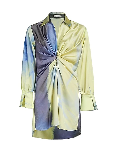 Roma Draped Satin Minidress