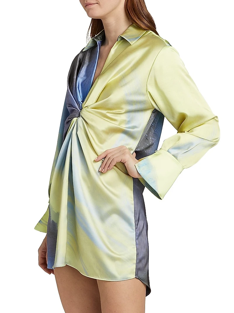 Roma Draped Satin Minidress