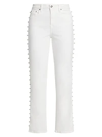 Amelia Faux Pearl-Embellished Jeans