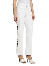 Amelia Faux Pearl-Embellished Jeans
