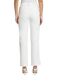 Amelia Faux Pearl-Embellished Jeans