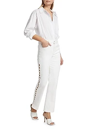 Amelia Faux Pearl-Embellished Jeans