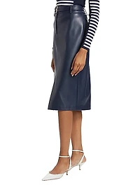 The Kris Belted Faux Leather Skirt