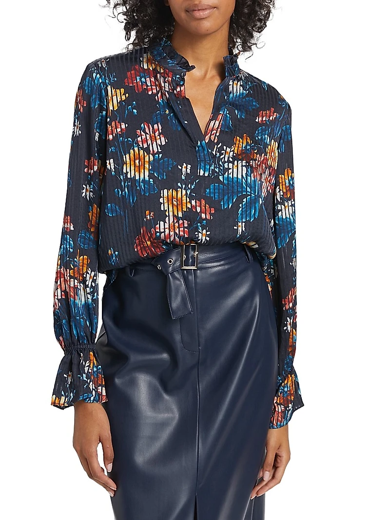 Hollis Floral & Stripe Print Blouse