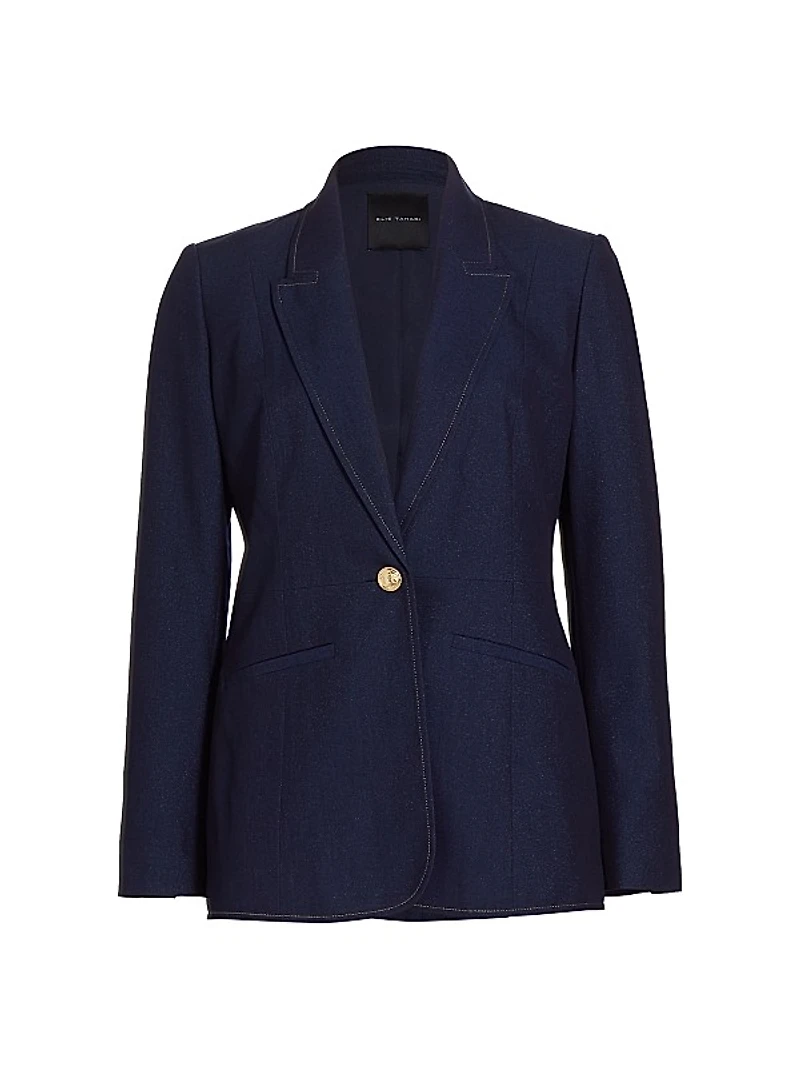Gavi Twill SIngle-Button Blazer
