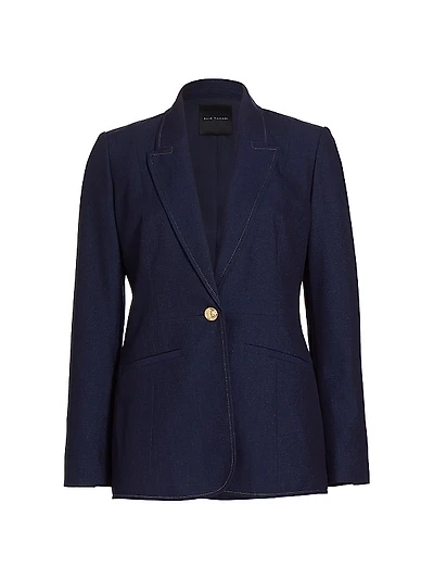 Gavi Twill SIngle-Button Blazer