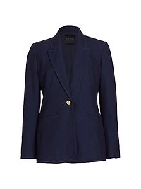 Gavi Twill SIngle-Button Blazer