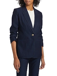 Gavi Twill SIngle-Button Blazer