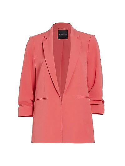 Stella Ruched Open-Front Blazer