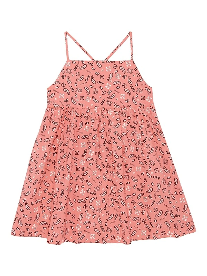 Little Girl's & Girl's Bandana Square Neck Dress