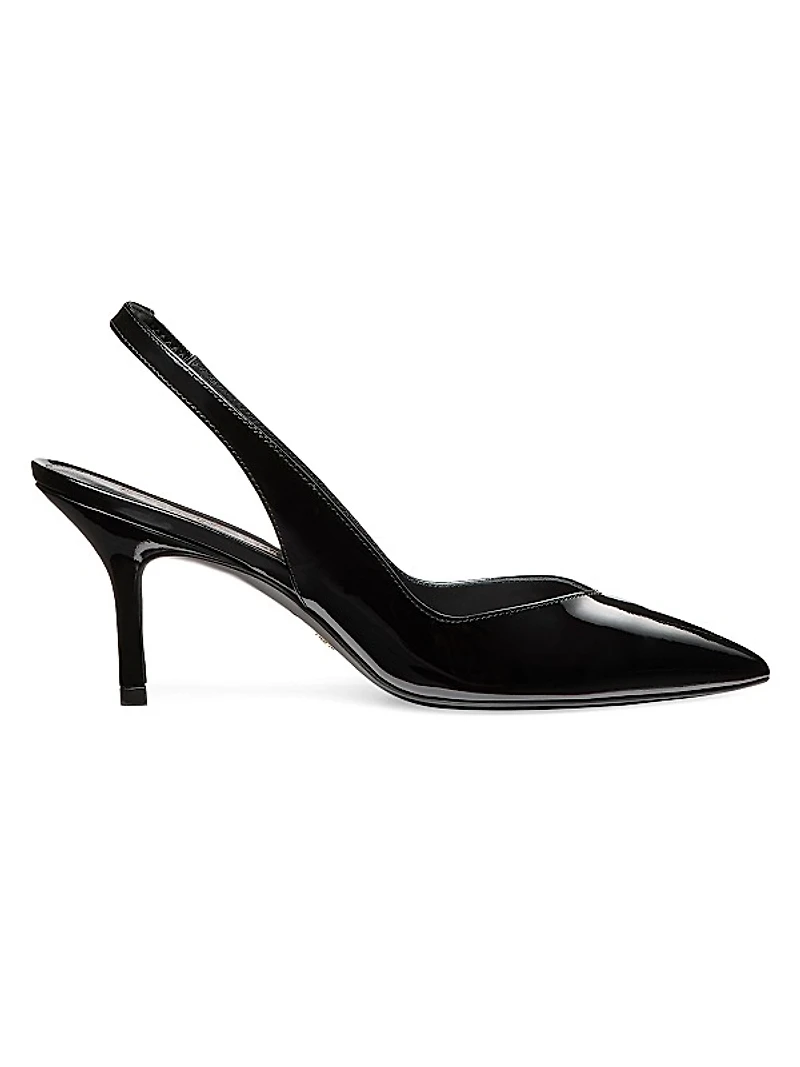 Eva 75MM Patent Leather Slingback Pumps