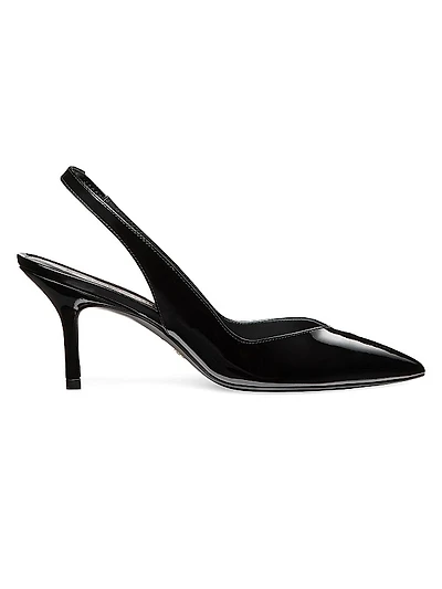 Eva 75MM Patent Leather Slingback Pumps