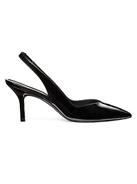 Eva 75MM Patent Leather Slingback Pumps