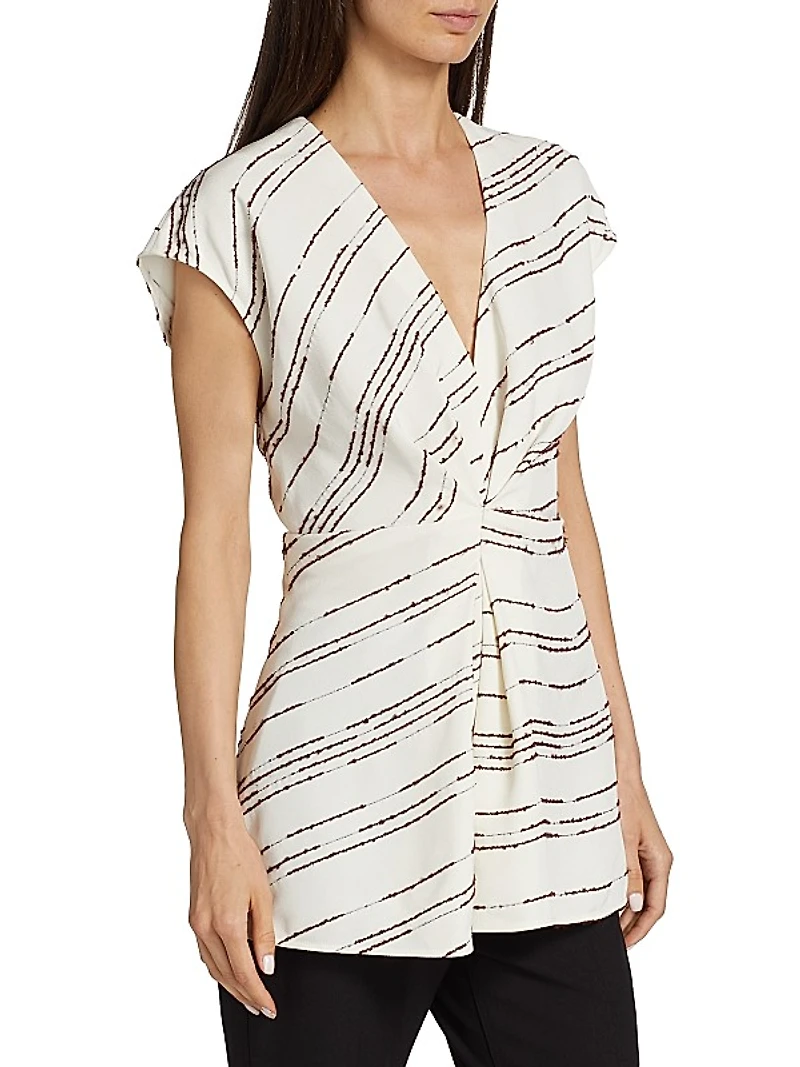 Gathered Cap-Sleeve Top