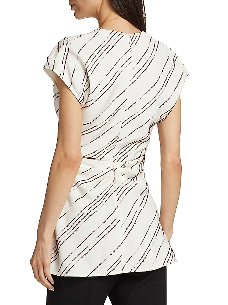 Gathered Cap-Sleeve Top